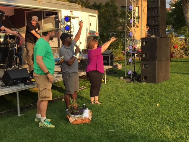 Helena Mayor Wilmot Collins, center, and YWCA Executive Director Monica Lindeen